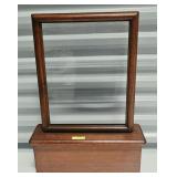 VINTAGE MAHOGANY PAPER SIGN DISPLAY STAND