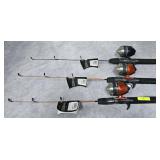 3- MASTER MITY-MIGHT 24' ROD & REELS