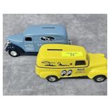 2- DIE-CAST PANEL VAN DELIVERY BANKS