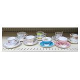 LOT OF 8- ASST. CHINA CUPS & SAUCERS