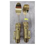 PAIR OF 12' BRASS WALL MOUNTED OIL LAMPS