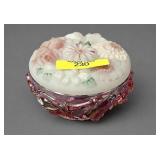 4' FENTON GLASS CARNIVAL POWDER BOX