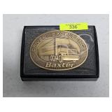 3.5' BAXTER TRUCKING BRASS BELT BUCKLE