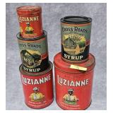 5- LUZIA NE & CROSS ROADS METAL TINS