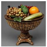 13' VINTAGE CERAMIC FRUIT COMPOTE