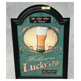 13' X 18' LUCKY'S PUB WOODEN SIGN