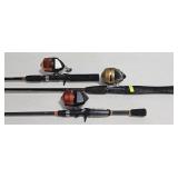3- ZEBCO & SOUTH BEND ROD & REELS
