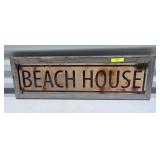 21' X 7' METAL ON WOOD 'BEACH HOUSE' SIGN