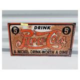 16' X 9' METAL PEPSI-COLA  SIGN