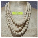 ANTIQUE 18' CARVED IVORY NECKLACE