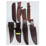 LOT OF 8- ASST. LEATHER KNIFE SHEATHS