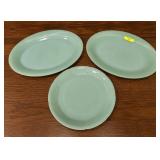 LOT OF 3- VINTAGE FIRE-KING JADEITE PLATES