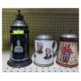 3- CERAMIC & PORCELAIN GERMAN STEINS