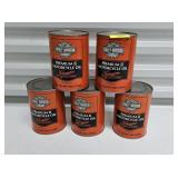 5- HARLEY DAVIDSON MOTORCYCLE OIL CANS, FULL