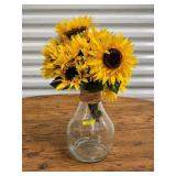 22' SUNFLOWER ARRANGEMENT W/ GLASS VASE