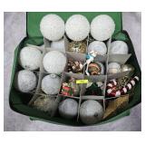 NYLON TUB FULL OF ASST. CHRISTMAS ORNAMENTS