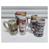 LOT OF 5- VINTAGE BUDWEISER BEER STEINS