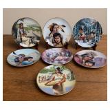 7- ASST. NATIVE AMERICAN PORCELAIN PLATES W/ STAND