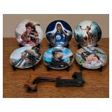 6- ASST. NATIVE AMERICAN PORCELAIN PLATES W/ STAND