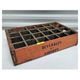 VINTAGE LIBERTY BEVERAGES WOODEN CRATE