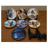 7- ASST. NATIVE AMERICAN PORCELAIN PLATES W/ STAND