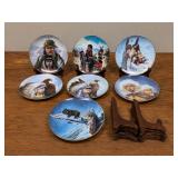 7- ASST. NATIVE AMERICAN PORCELAIN PLATES W/ STAND