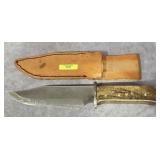 CUSTOM 13' WOOD HANDLE KNIFE W/ SHEATH