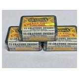3- TINS OF CRAYOLA 72-COUNT CRAYONS