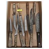 TRAY LOT OF ASST. KNIVES AND CUTLERY