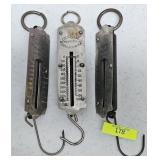 3- VINTAGE CHATILLIONS SPRING SCALES