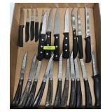 TRAY LOT OF ASST. KNIVES AND CUTLERY