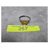 STERLING SILVER ~.6CT CITRINE RING, SZ-7