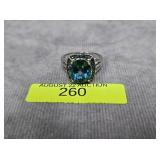 STERLING SILVER ~5CT TOPAZ RING, SZ-9