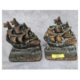 PAIR OF 6' CAST IRON SHIP BOOKENDS