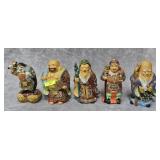 LOT OF 5- JAPANESE KUTANI PORCELAIN FIGURES