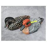 PAIR OF 9.5' WOODEN DUCK FIGURES