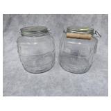 2- VINTAGE 8' GLASS STICK CANDY JARS