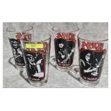 SET OF 4- KISS ROCK BAND 6' TUMBLERS