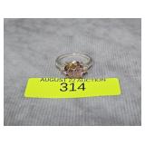 STERLING SILVER ~2CT PINK ICE RING, SZ-7