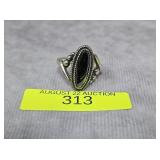 STERLING SILVER HEMATITE RING, SZ-8
