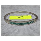 STERLING SILVER CRUSHED TURQUOISE BRACELET, 14 GR