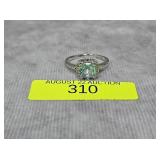 STERLING SILVER ~.5CT BLUE TOURMALINE RING, SZ-8