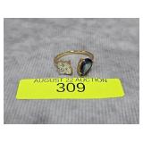 STERLING SILVER ~2CT TANZANITE & TOPAZ RING, SZ-7