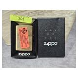 ZIPPO BRUSHED BRASS CIGARETTE LIGHTER
