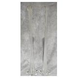 PAIR OF 28' CLEAR GLASS VASES