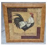 24' X 24' FRAMED ROOSTER PRINT ON BOARD