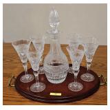 8- PC. TUDOR ENGLAND CRYSTAL DECANTER SET