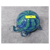 6' ART GLASS TURTLE PAPERWEIGHT