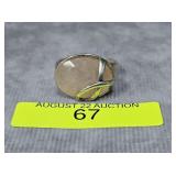 STERLING SILVER FACETED PINK QUARTZ RING, SZ-10