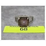 STERLING SILVER ~3CT AMETHYST RING, SZ-10